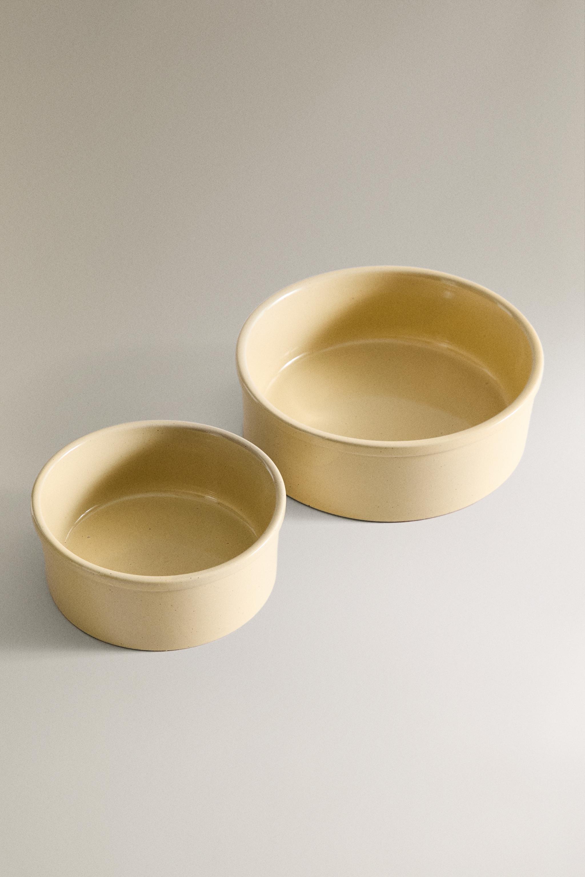 STONEWARE PET FOOD BOWL